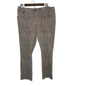 Eric women's size 14 faux suede pants slacks snakeskin pattern taupe black trend